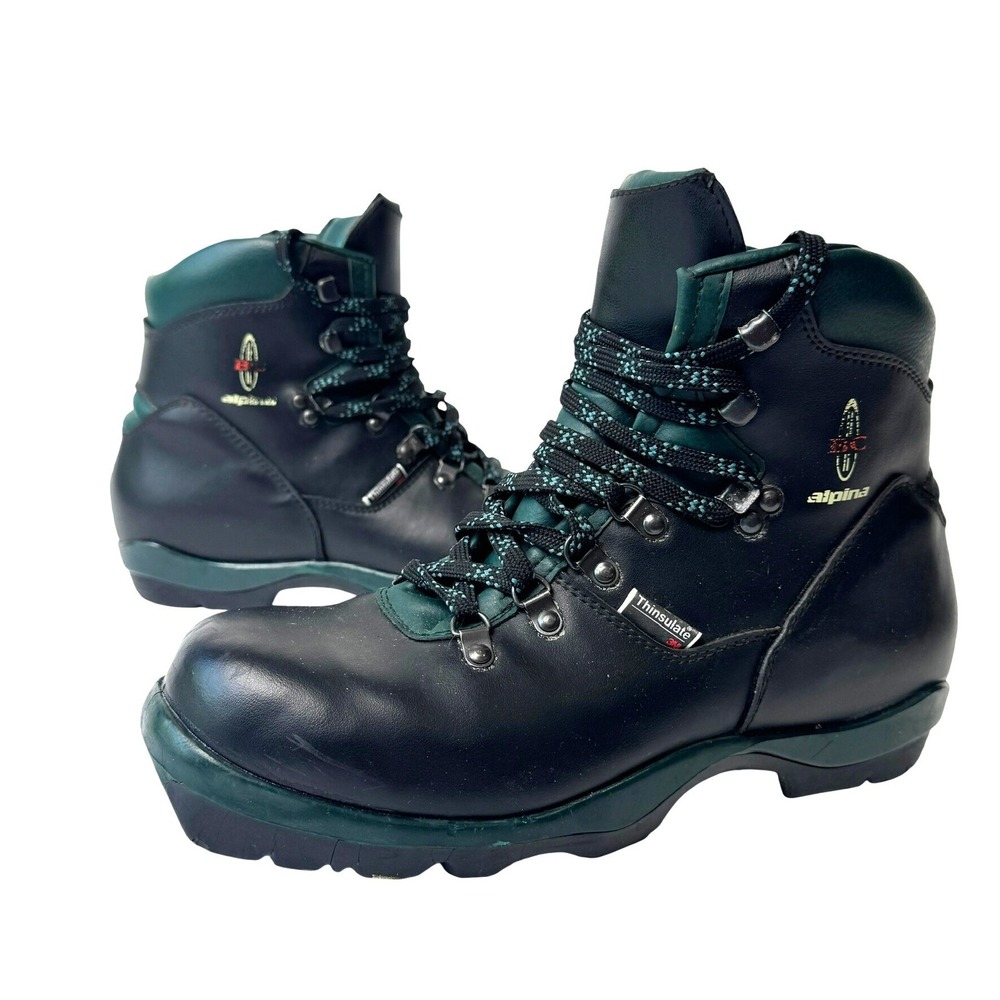 Alpina BC 5019 Backcountry Ski Boots Mens Size 9 Black Green Thinsulate